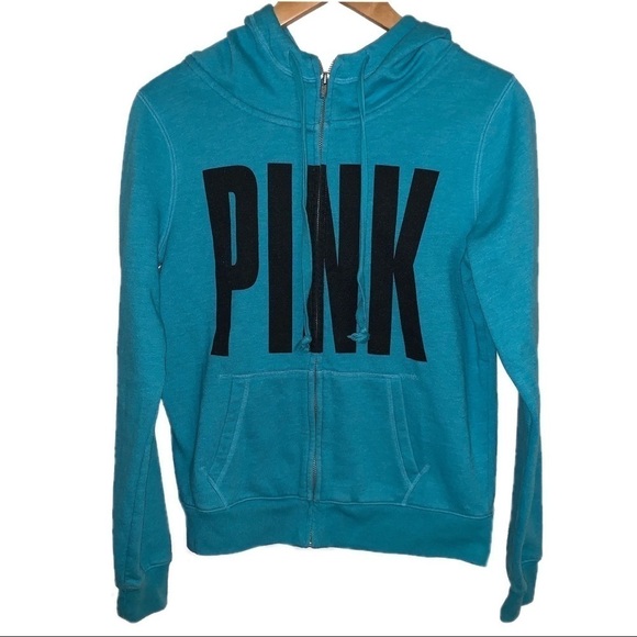 PINK Victoria's Secret Hoodie Sweatshirt Zipup - Picture 1 of 8